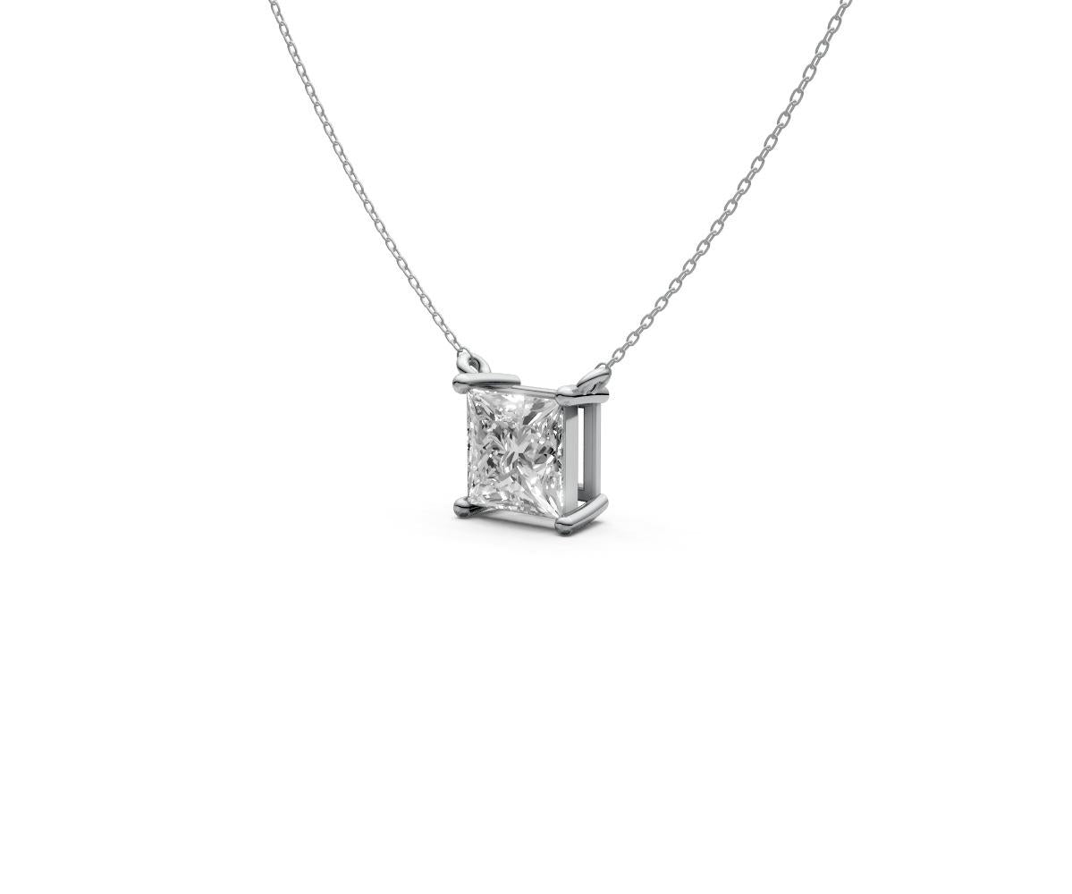 1ct Princess Solitaire Diamond Pendant - Laboratory Grown Diamond