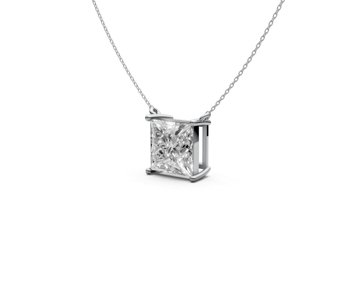 2.5ct Princess Solitaire Diamond Pendant - Laboratory Grown Diamond