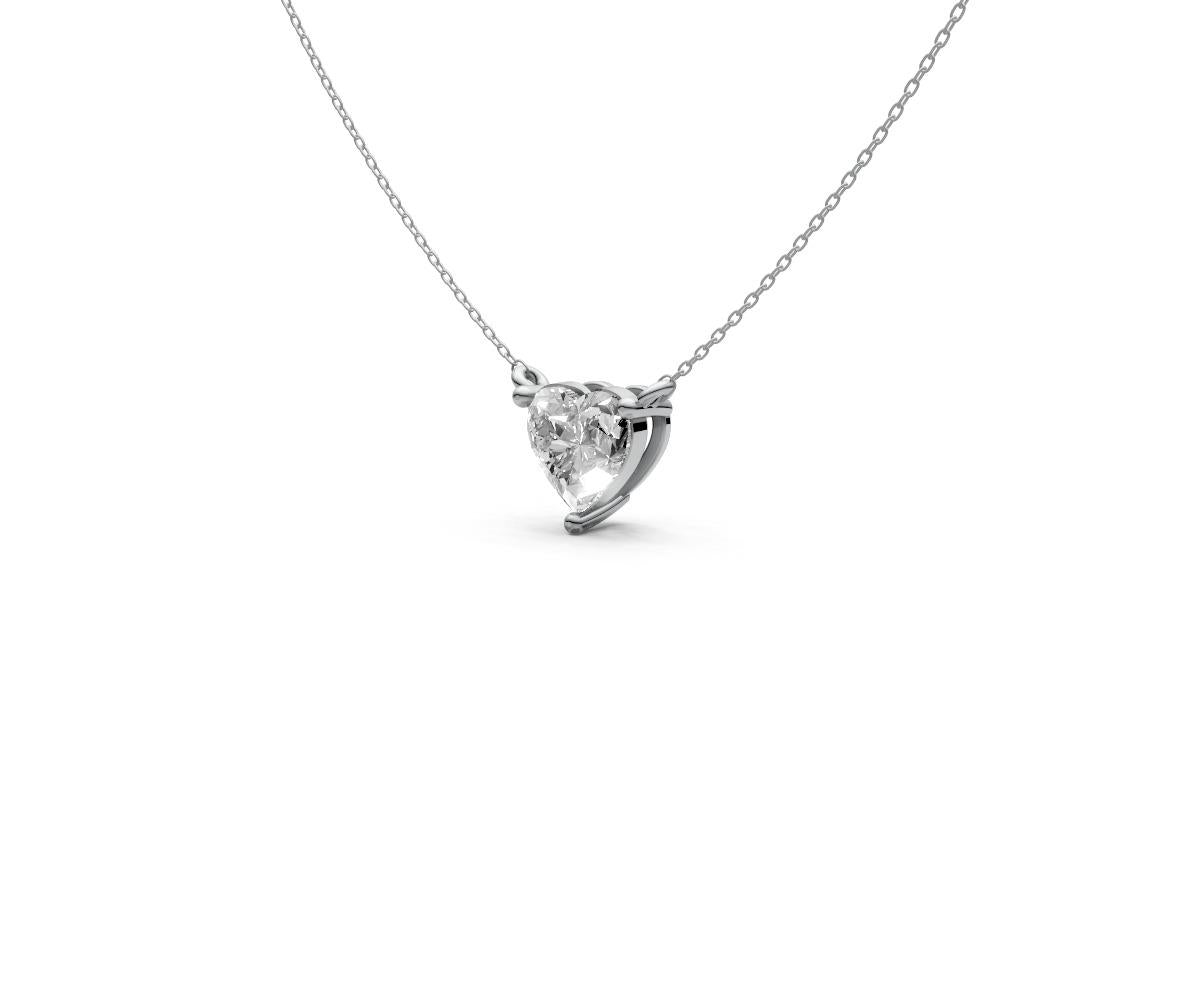 0.5ct Heart Solitaire Diamond Pendant - Laboratory Grown Diamond