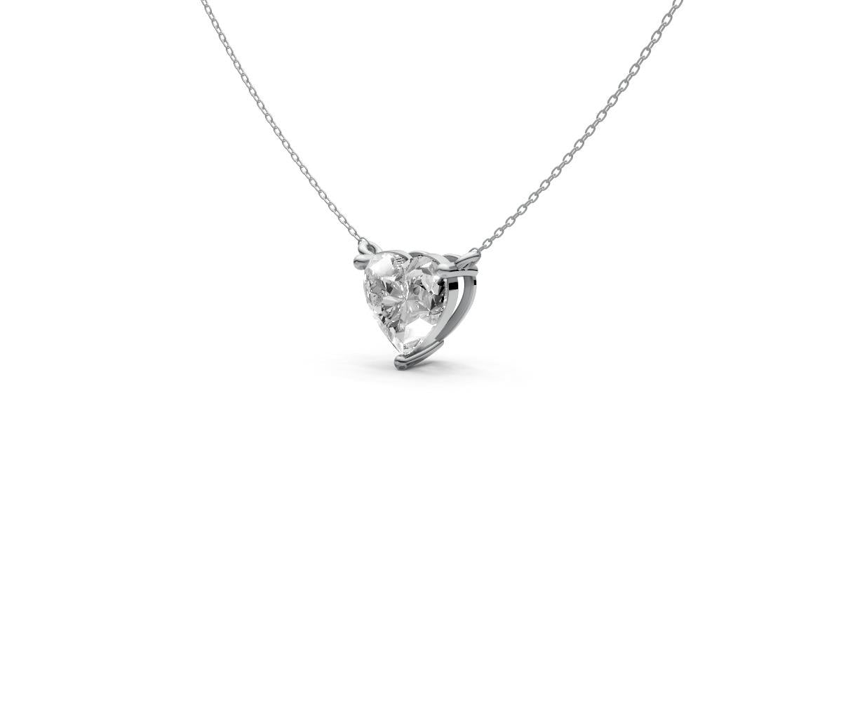 1ct Heart Solitaire Diamond Pendant - Laboratory Grown Diamond