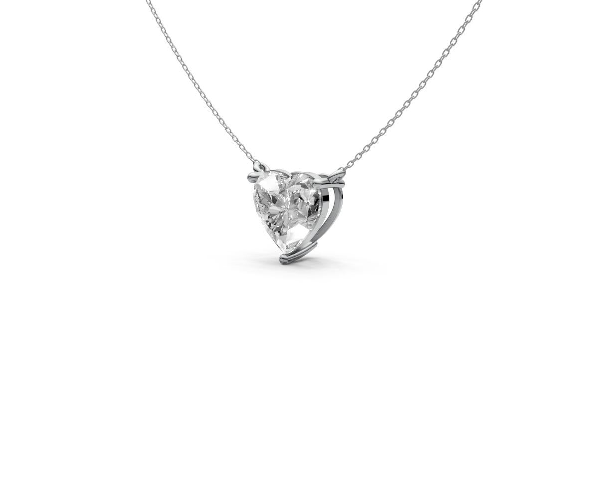 1.5ct Heart Solitaire Diamond Pendant - Laboratory Grown Diamond