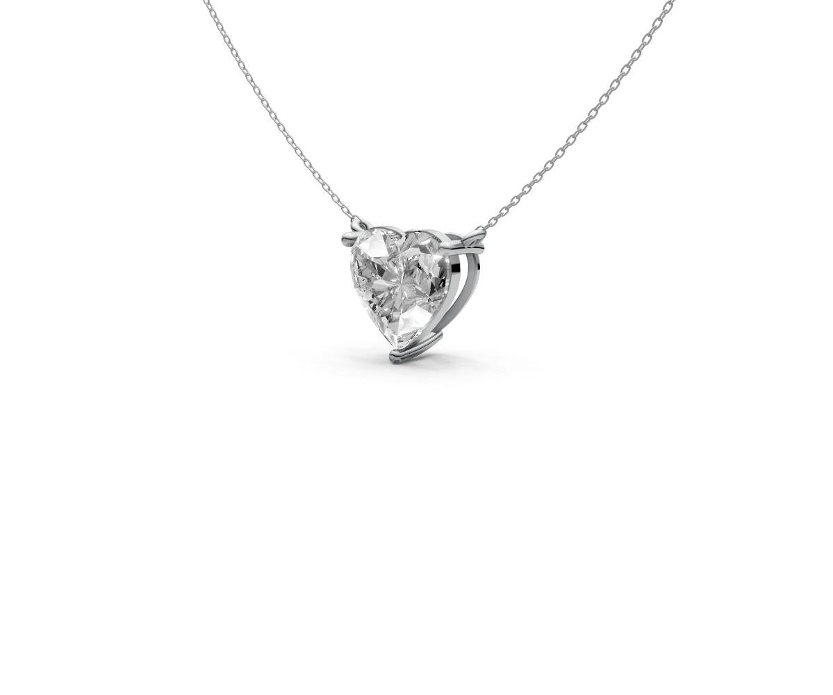 2ct Heart Solitaire Diamond Pendant - Laboratory Grown Diamond