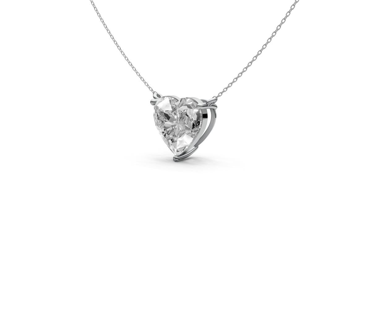 2.5ct Heart Solitaire Diamond Pendant - Laboratory Grown Diamond