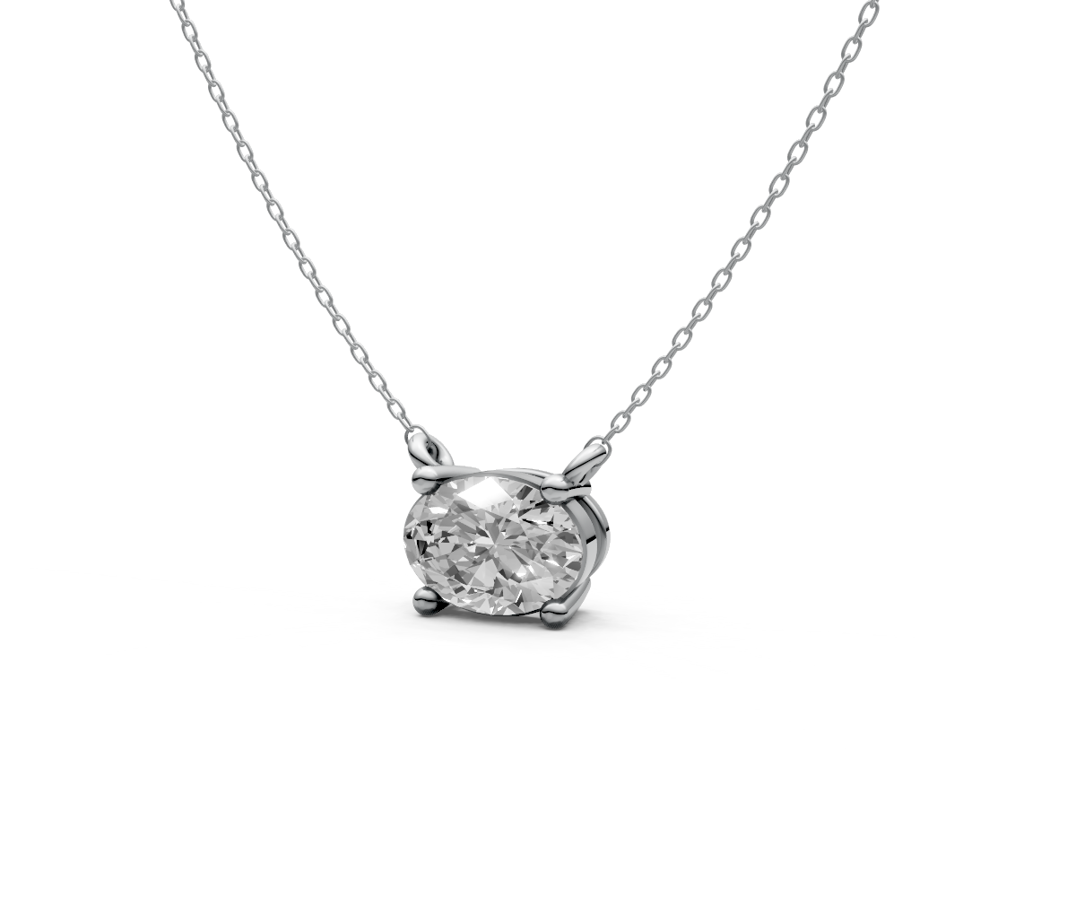 0.5ct Oval Solitaire Diamond Pendant - Laboratory Grown Diamond
