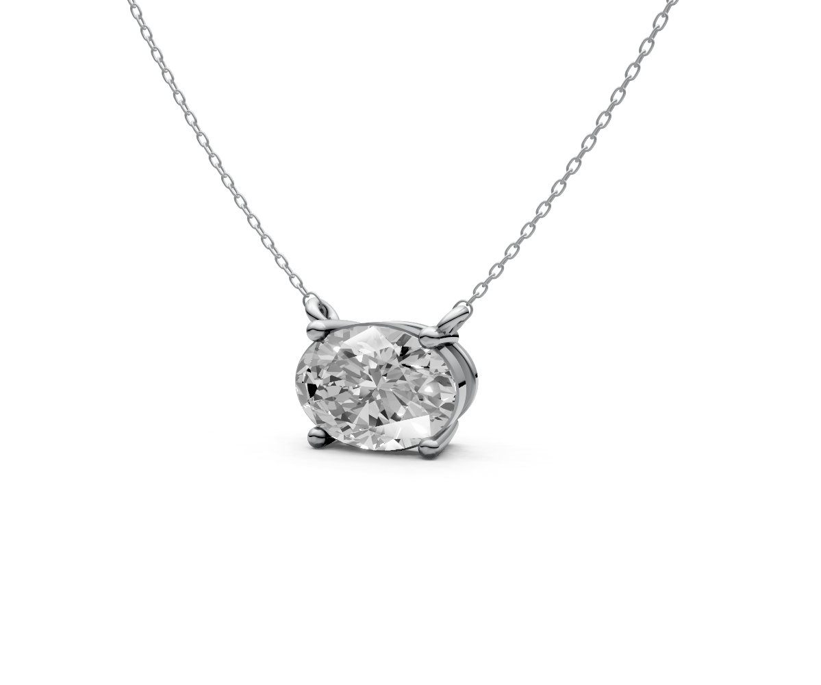 1ct Oval Solitaire Diamond Pendant - Laboratory Grown Diamond