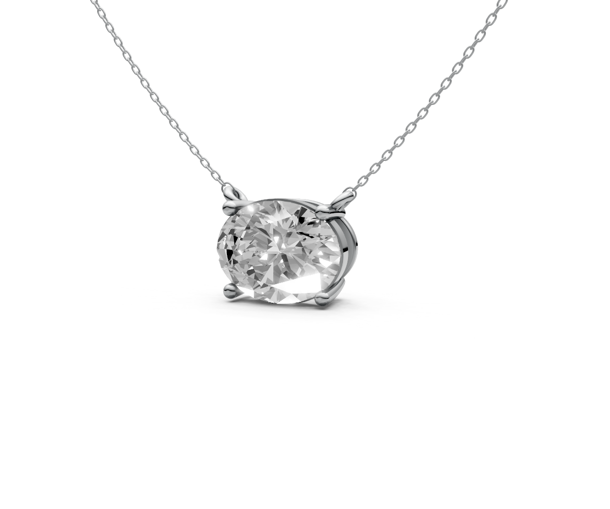 1.5ct Oval Solitaire Diamond Pendant - Laboratory Grown Diamond
