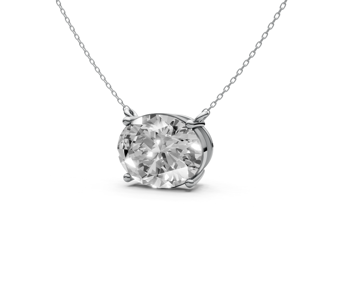 2.5ct Oval Solitaire Diamond Pendant - Laboratory Grown Diamond