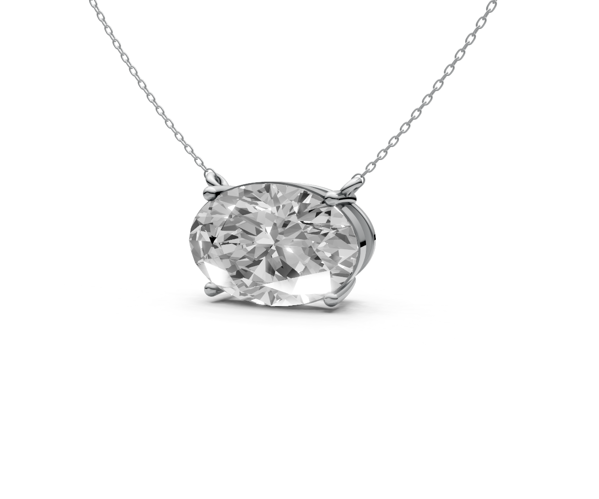 3ct Oval Solitaire Diamond Pendant - Laboratory Grown Diamond