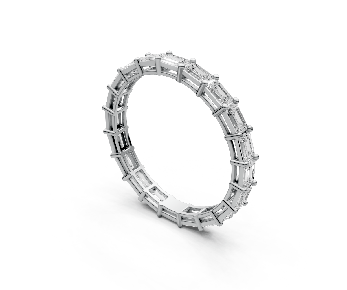 0.1ct Horizontal Emerald Eternity Ring