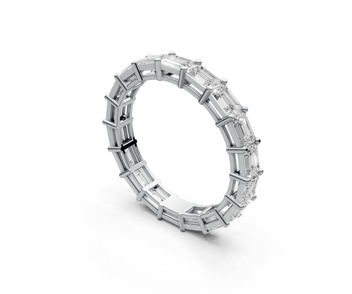 0.15ct Horizontal Emerald Eternity Ring