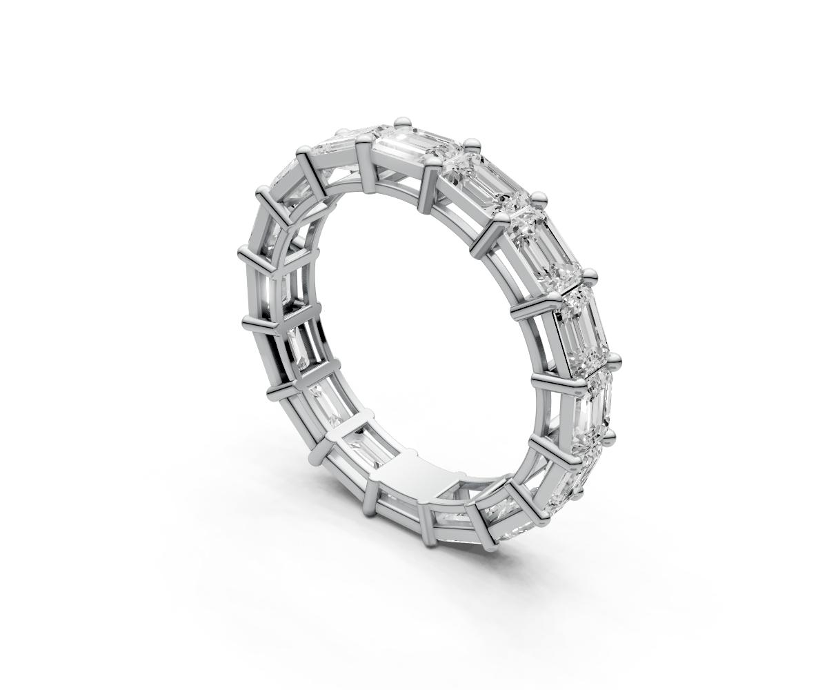 0.2ct Horizontal Emerald Eternity Ring