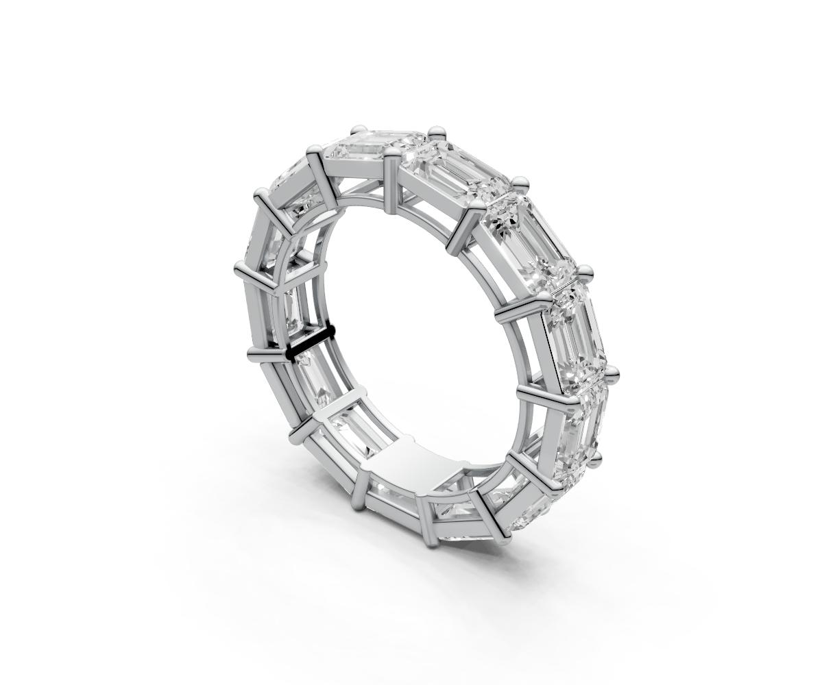 0.5ct Horizontal Emerald Eternity Ring