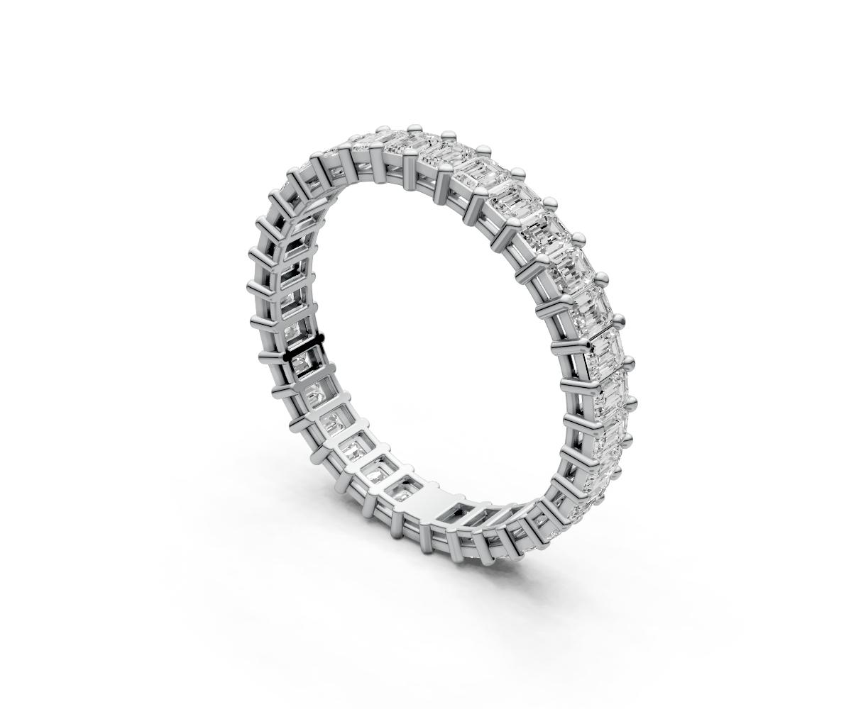0.05ct Vertical Emerald Eternity Ring