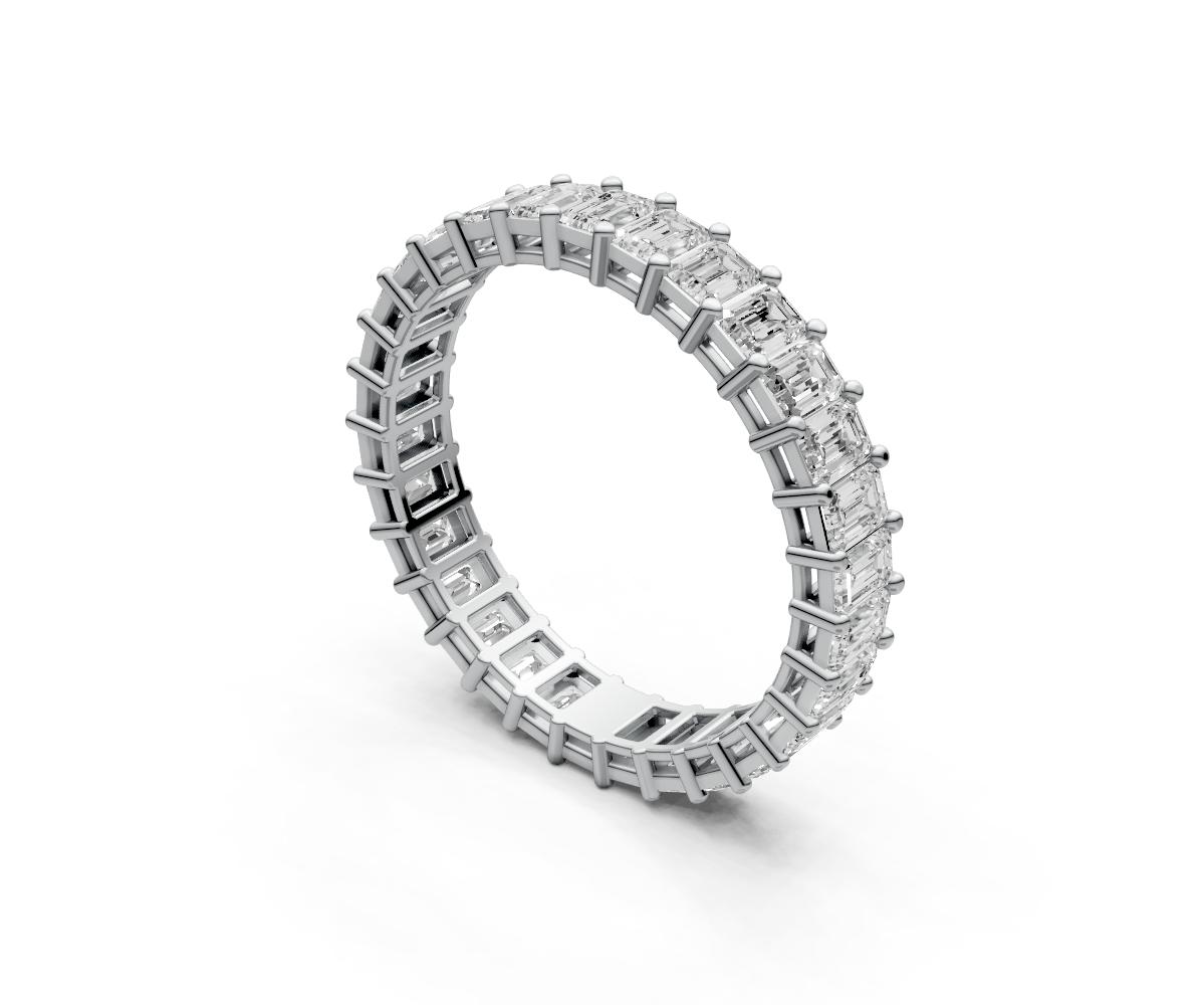 0.1ct Vertical Emerald Eternity Ring