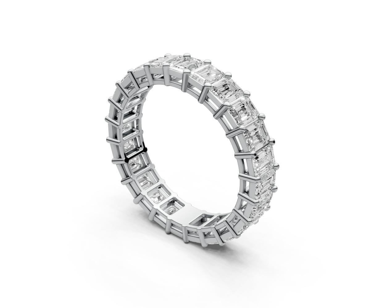 0.15ct Vertical Emerald Eternity Ring