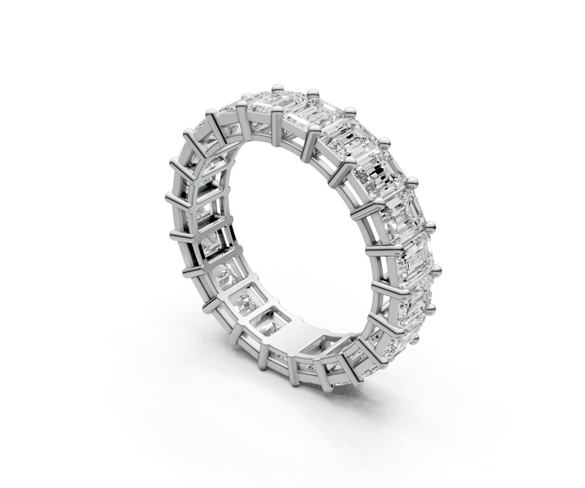 0.2ct Vertical Emerald Eternity Ring