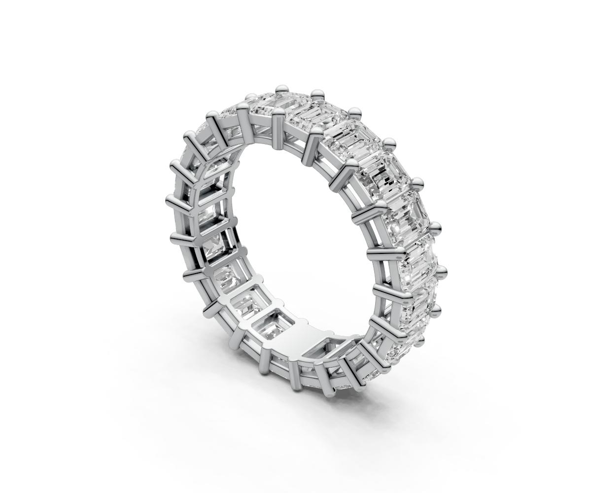 0.25ct Vertical Emerald Eternity Ring