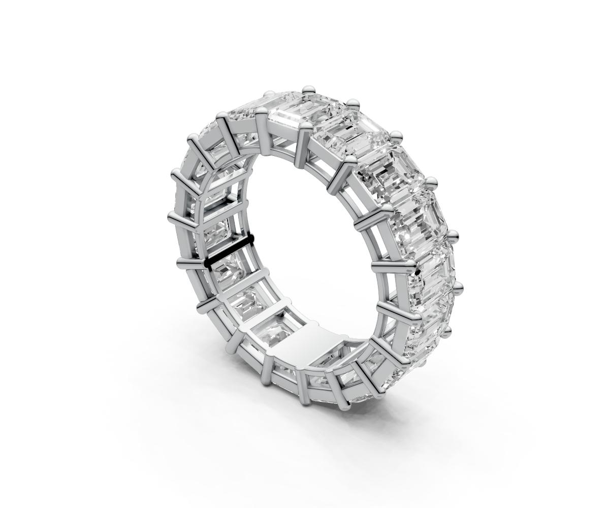 0.5ct Vertical Emerald Eternity Ring