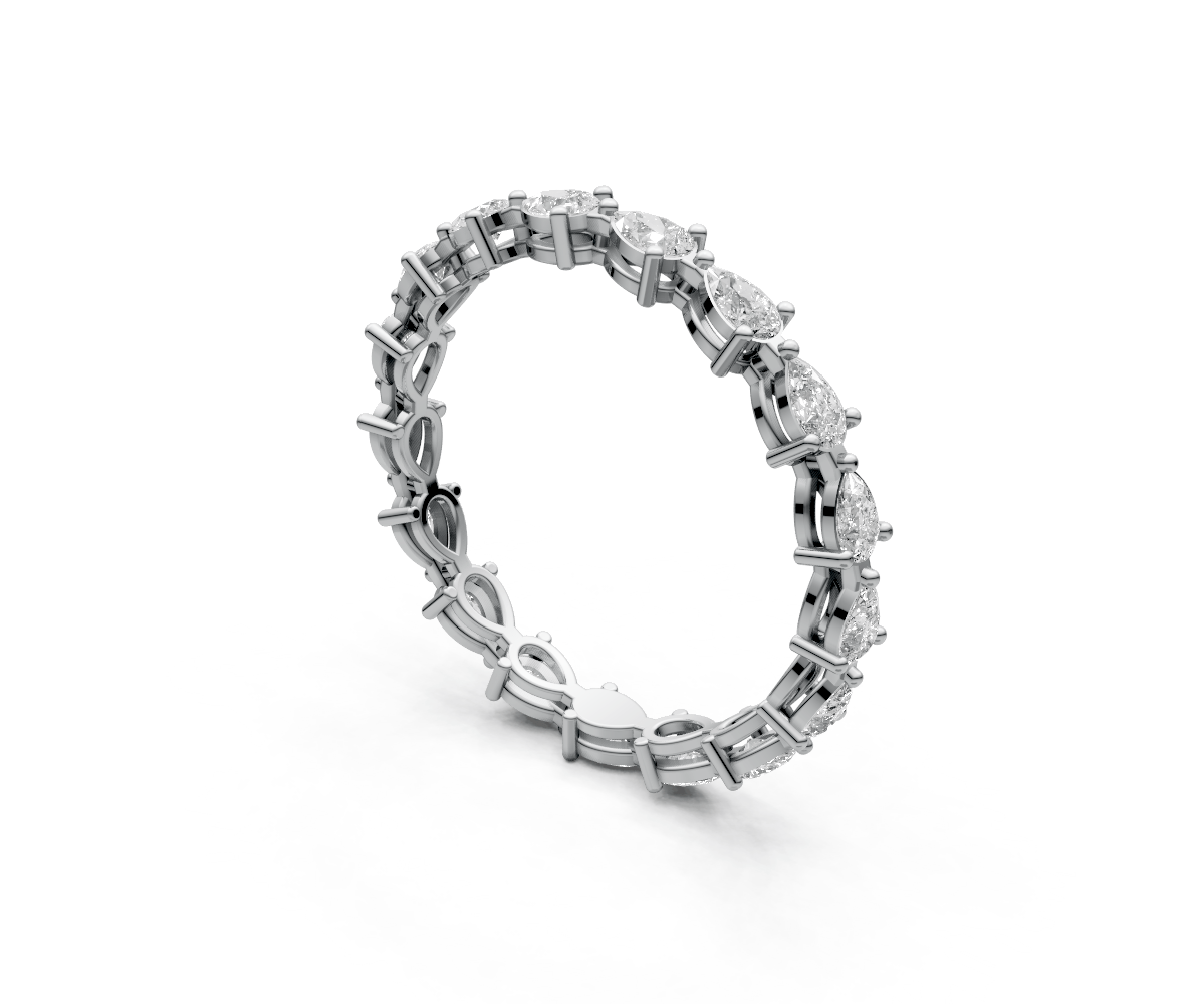 0.05ct Back - Back Pear Eternity Ring