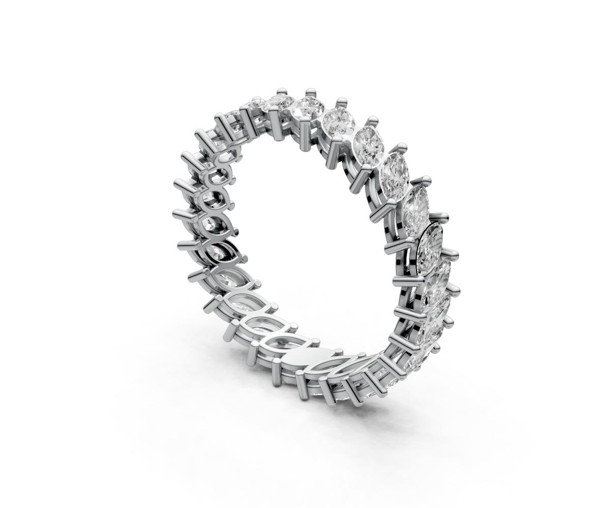 0.05ct Diagonal Marquise Eternity Ring