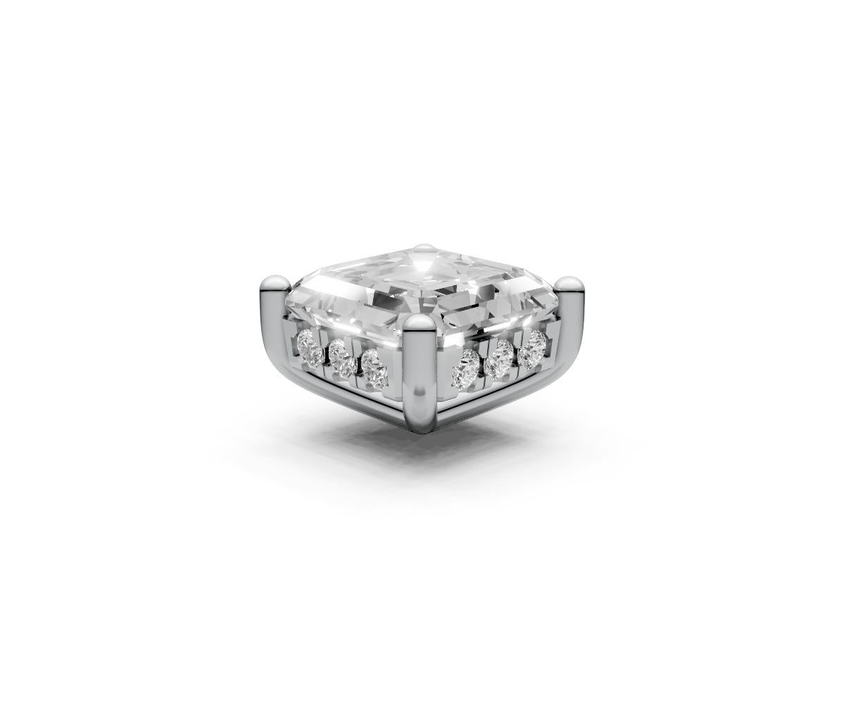 Asscher 1ct Centre Setting with Hidden Halo