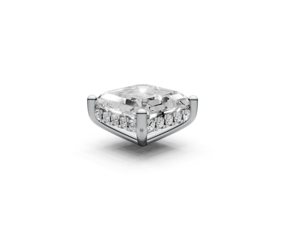 Asscher 2ct Centre Setting with Hidden Halo