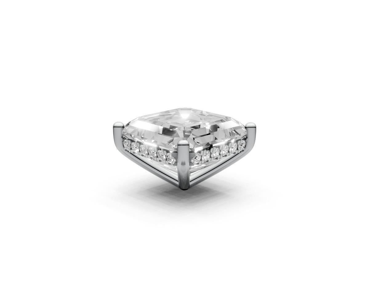 Asscher 7ct Centre Setting with Hidden Halo
