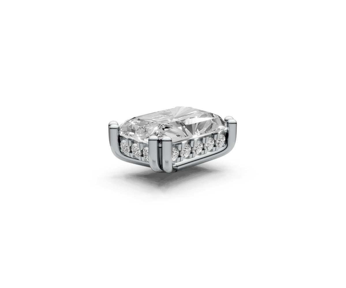 Radiant 1ct Centre Setting with Hidden Halo