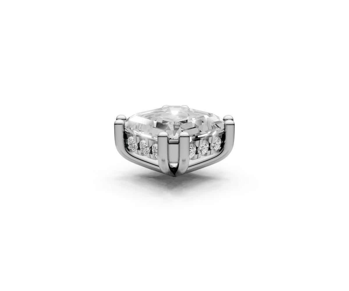 Asscher 1ct Centre Setting with Hidden Halo