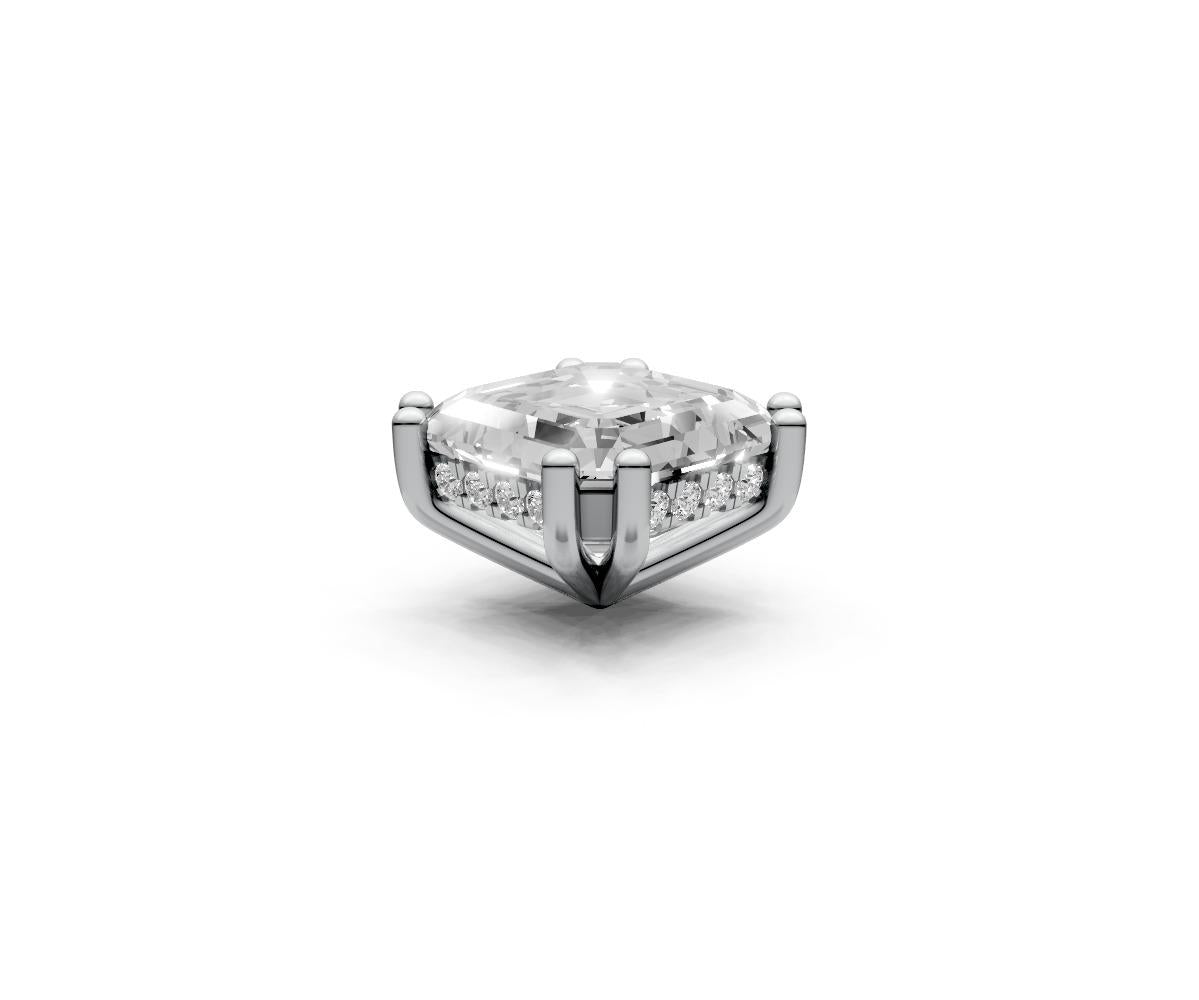 Asscher 4ct Centre Setting with Hidden Halo