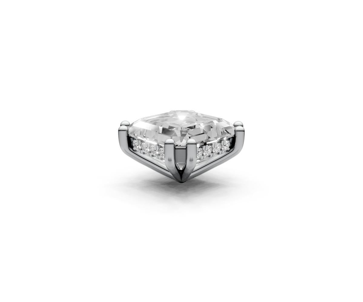 Asscher 5ct Centre Setting with Hidden Halo