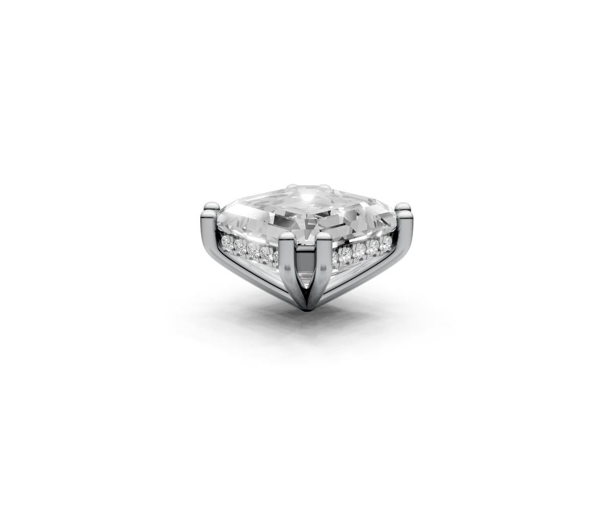 Asscher 6ct Centre Setting with Hidden Halo
