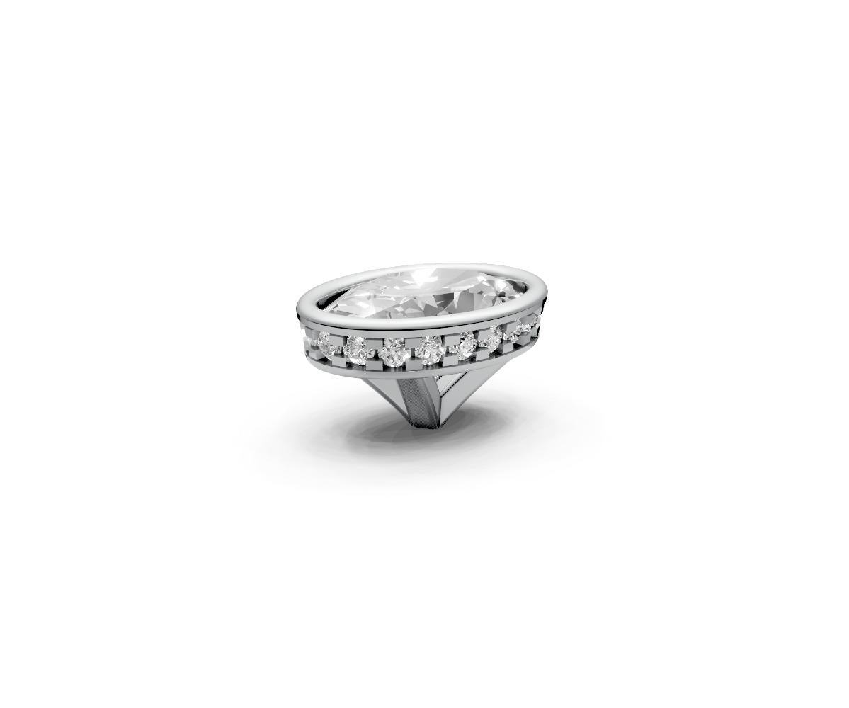 Oval 1ct Centre Setting with Hidden Halo