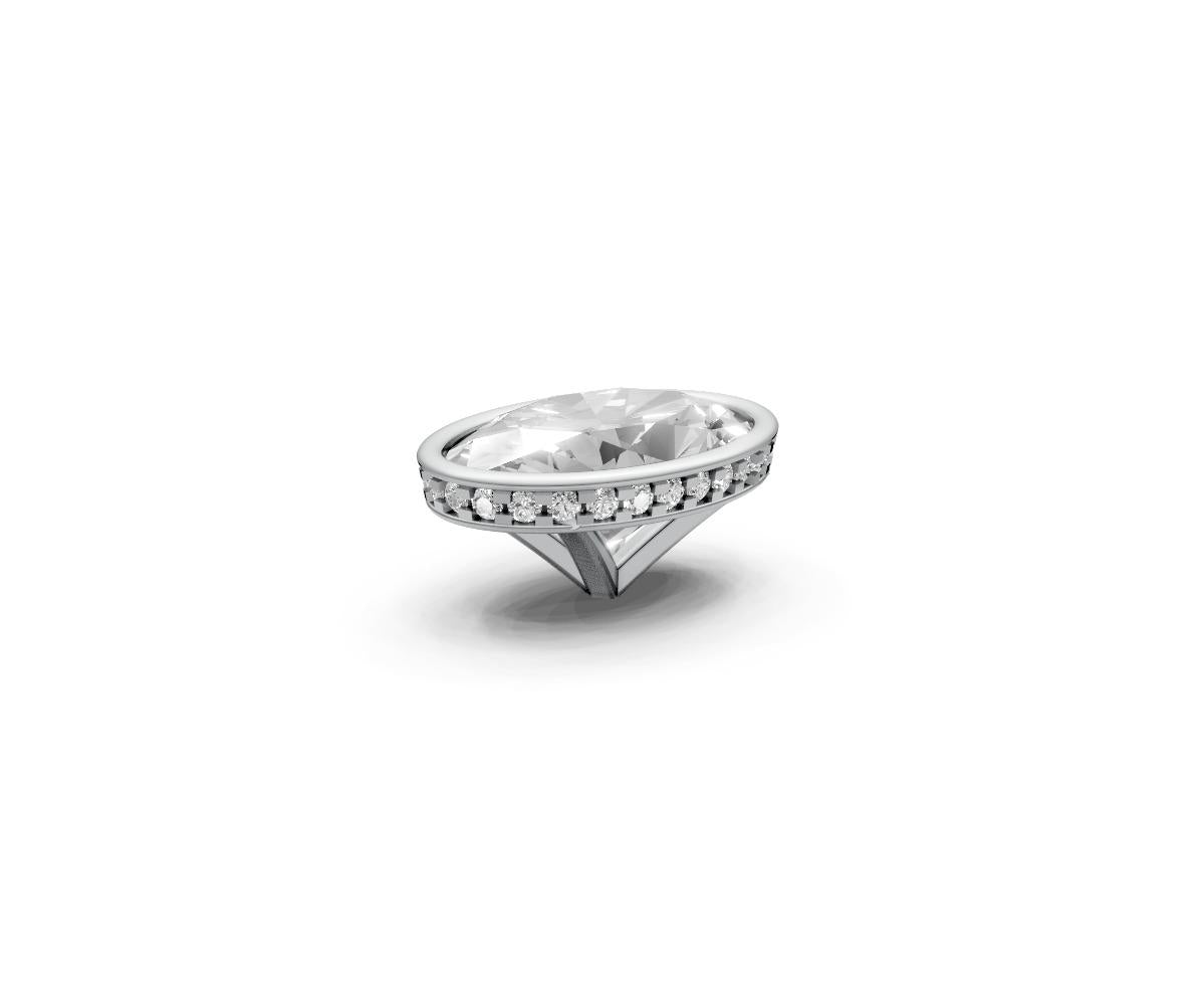 Oval 4ct Centre Setting with Hidden Halo