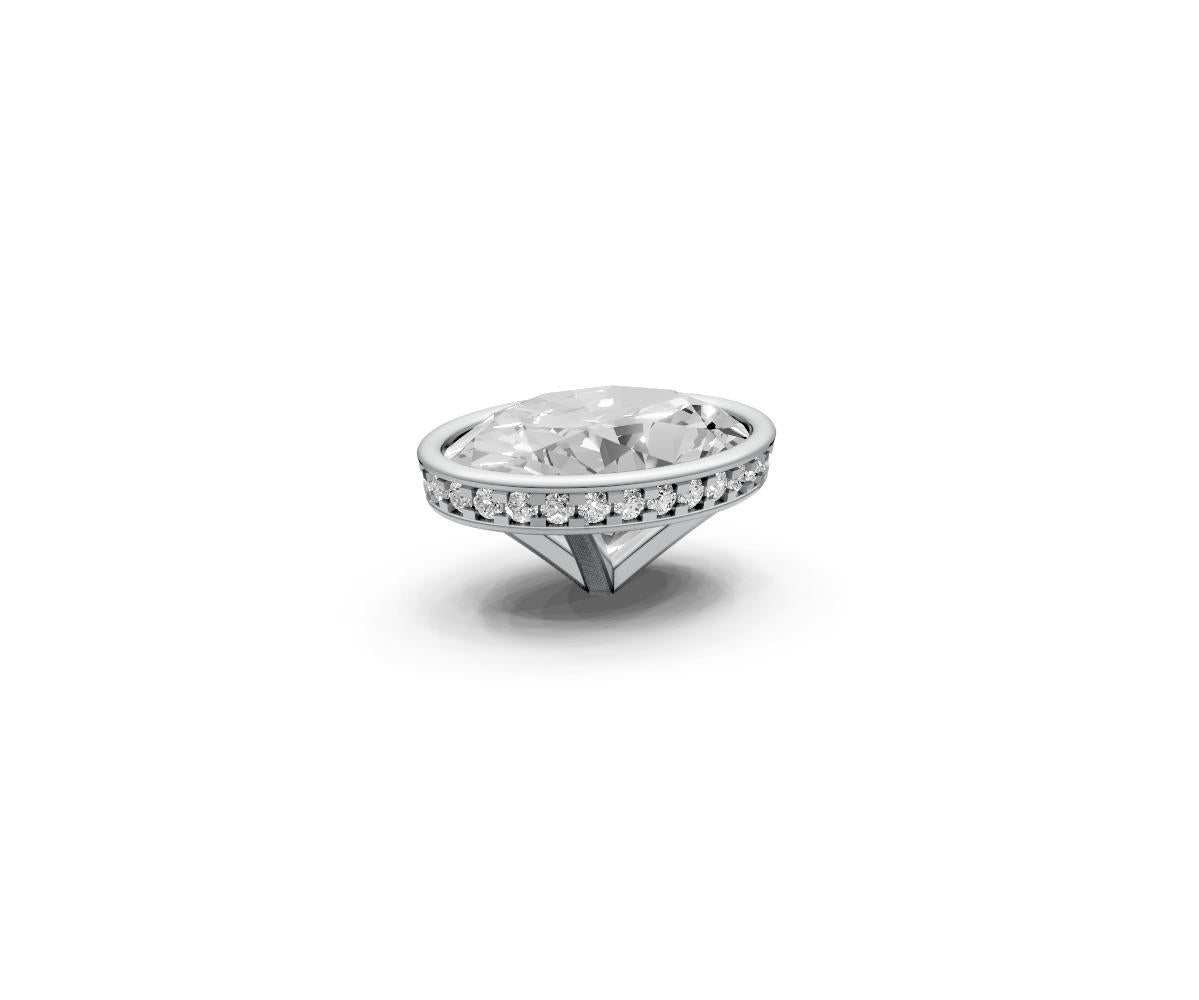 Oval 5ct Centre Setting with Hidden Halo