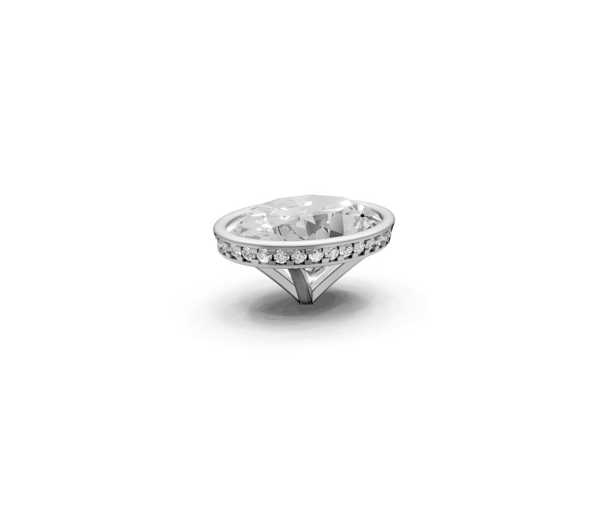 Oval 7ct Centre Setting with Hidden Halo