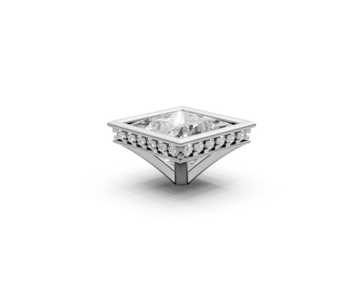 Princess 2ct Centre Setting with Hidden Halo