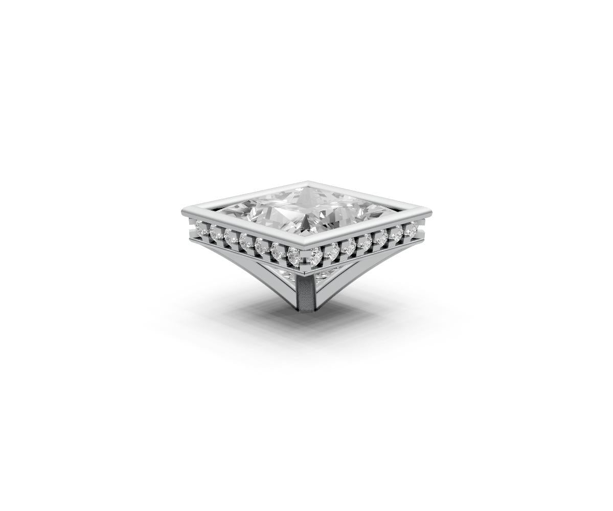 Princess 3ct Centre Setting with Hidden Halo