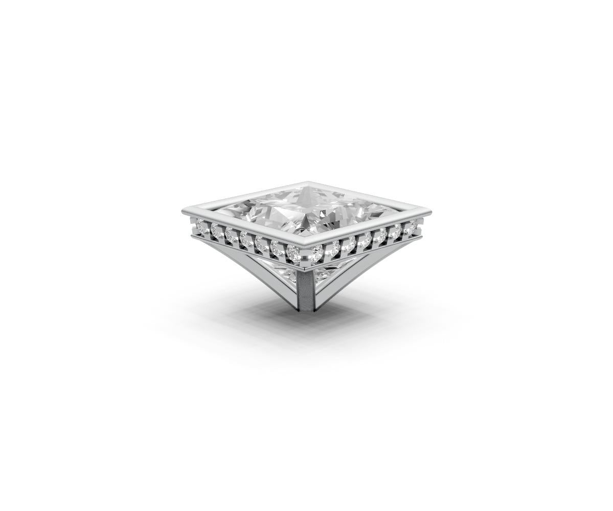 Princess 4ct Centre Setting with Hidden Halo