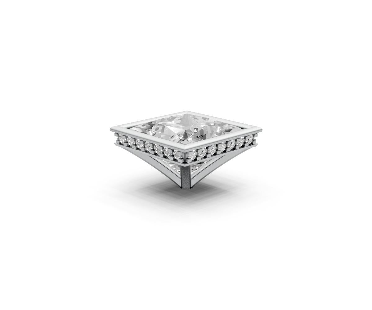 Princess 5ct Centre Setting with Hidden Halo
