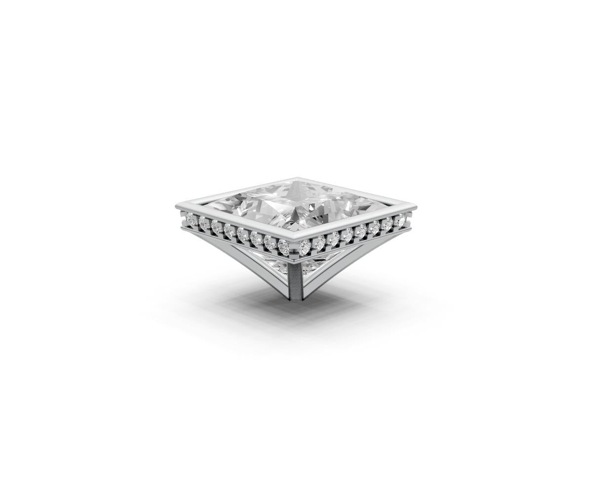Princess 7ct Centre Setting with Hidden Halo