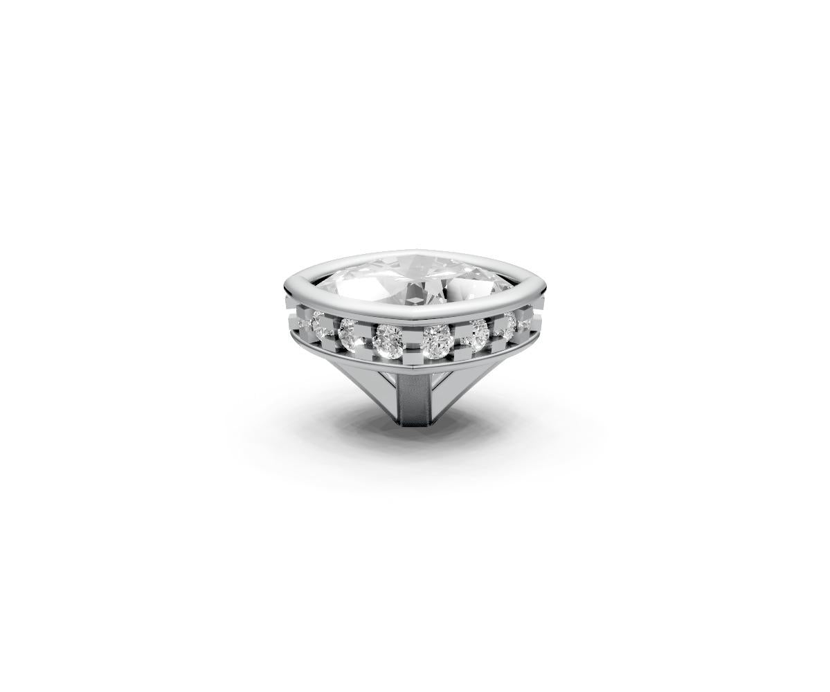 Cushion 1ct Centre Setting with Hidden Halo