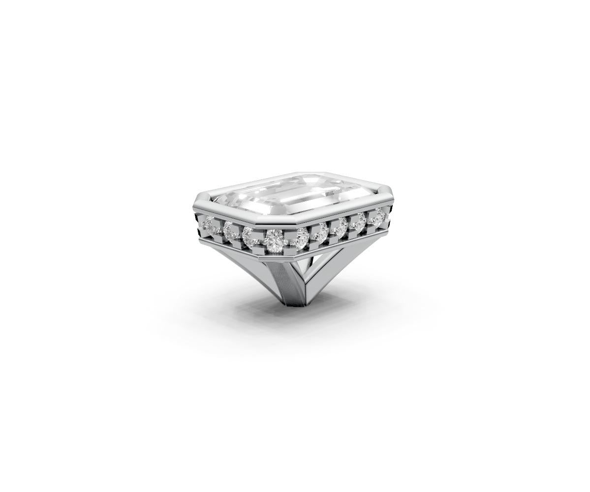 Emerald 1ct Centre Setting with Hidden Halo