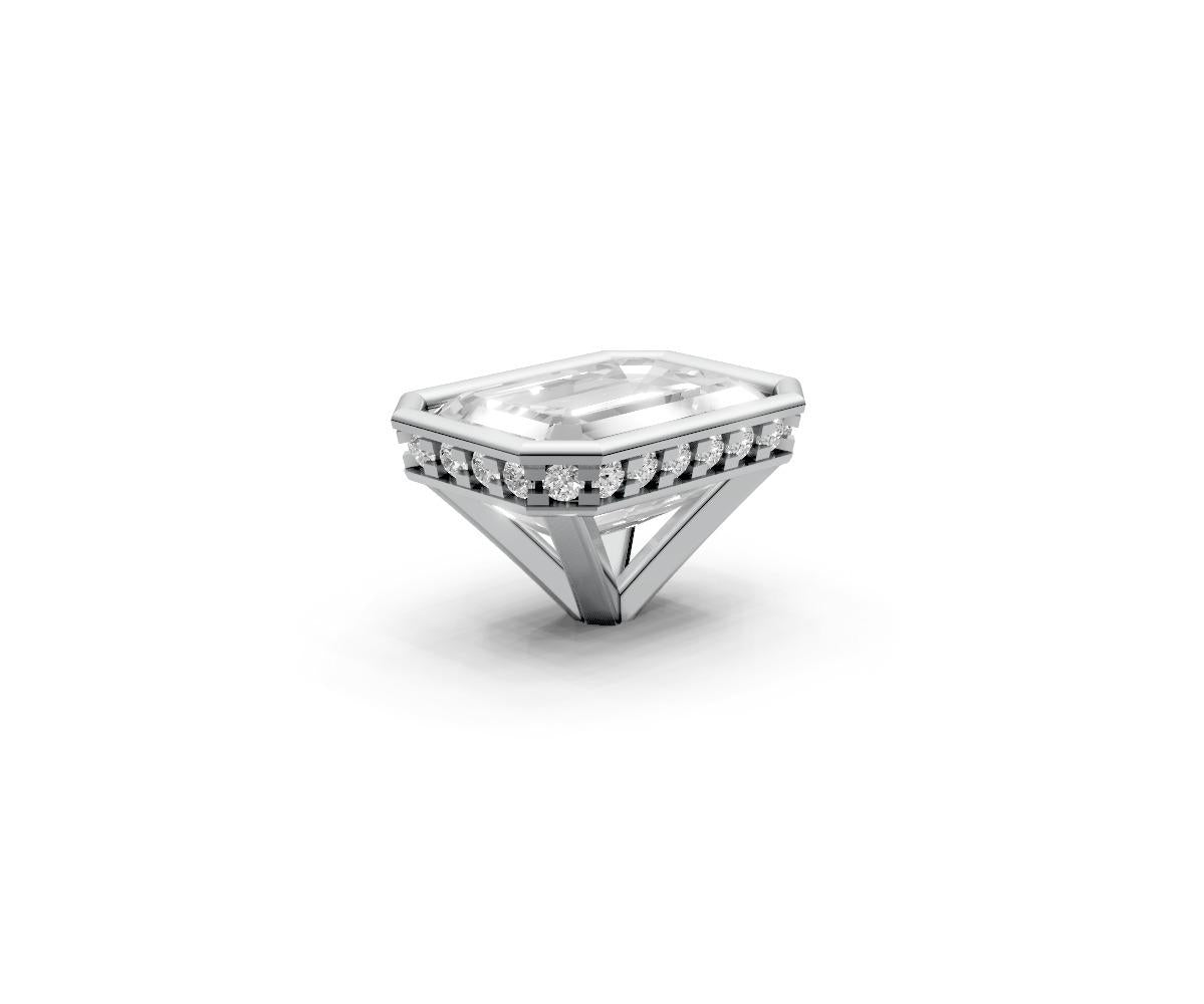 Emerald 2ct Centre Setting with Hidden Halo