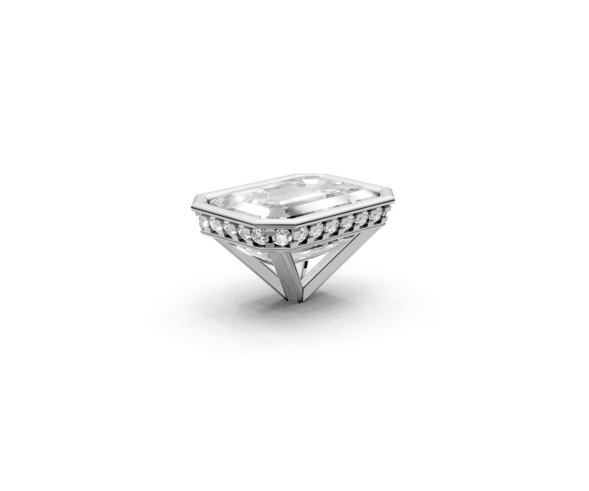 Emerald 3ct Centre Setting with Hidden Halo