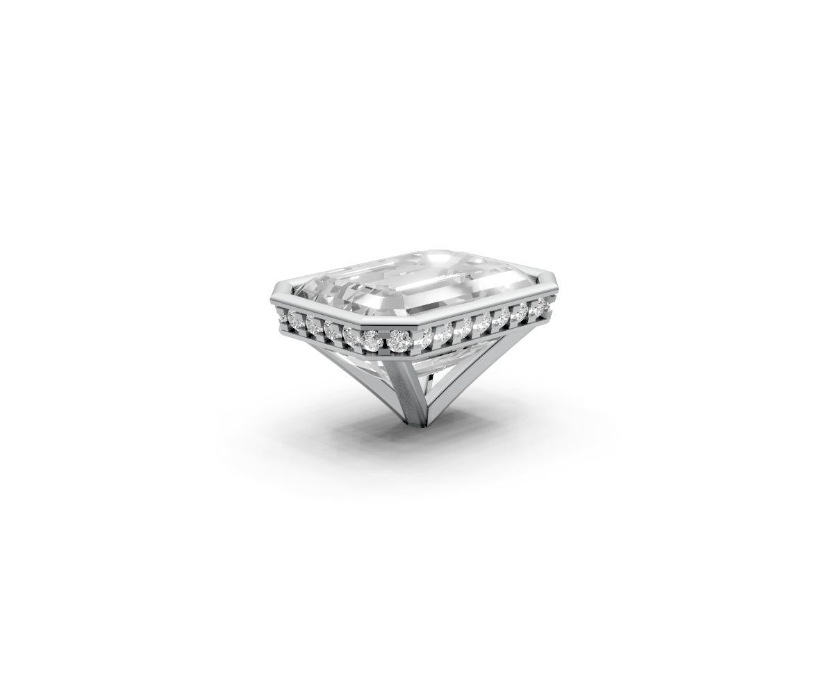 Emerald 4ct Centre Setting with Hidden Halo