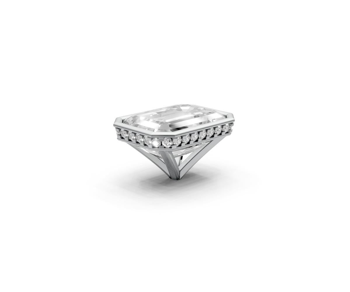 Emerald 5ct Centre Setting with Hidden Halo