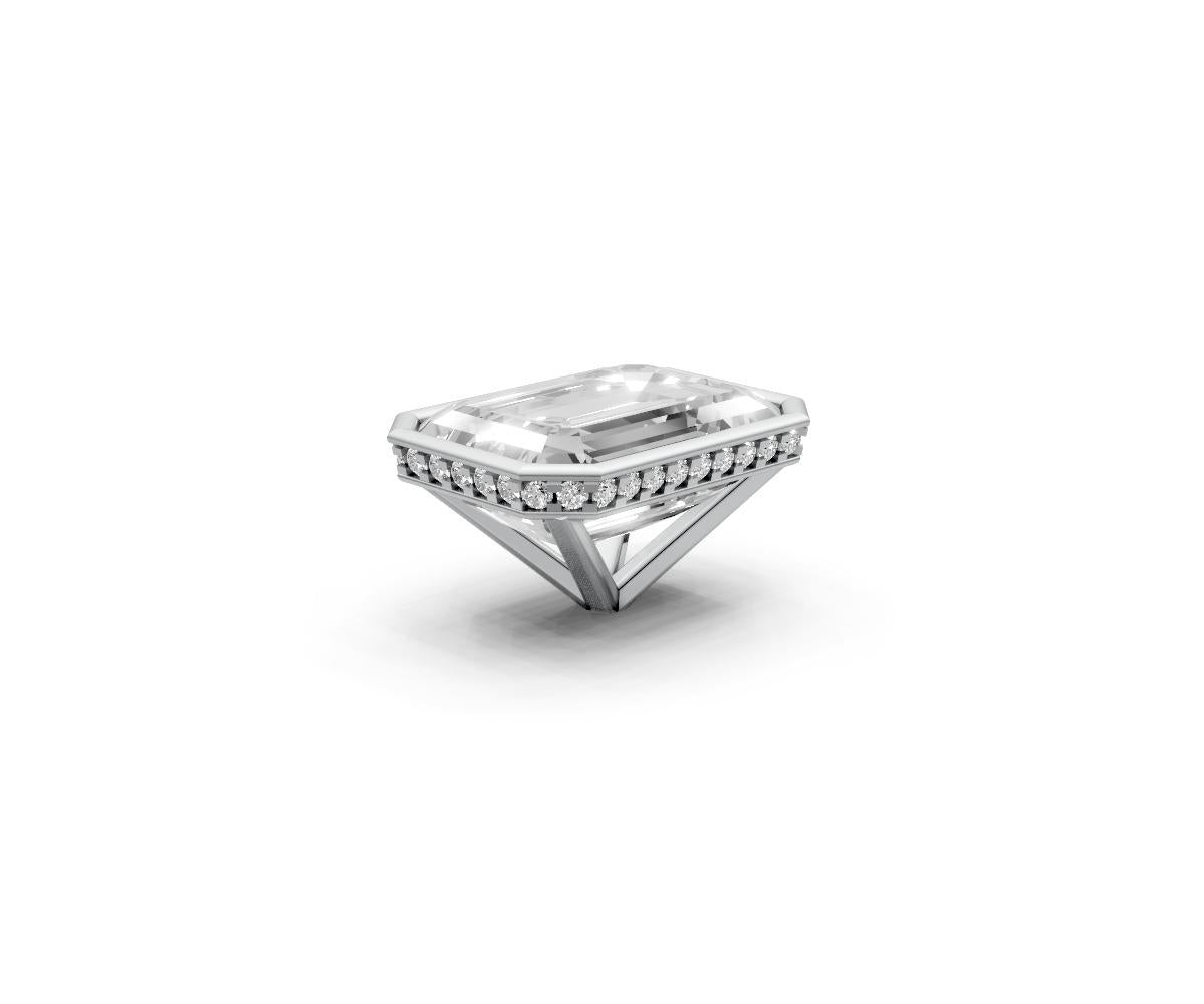 Emerald 7ct Centre Setting with Hidden Halo
