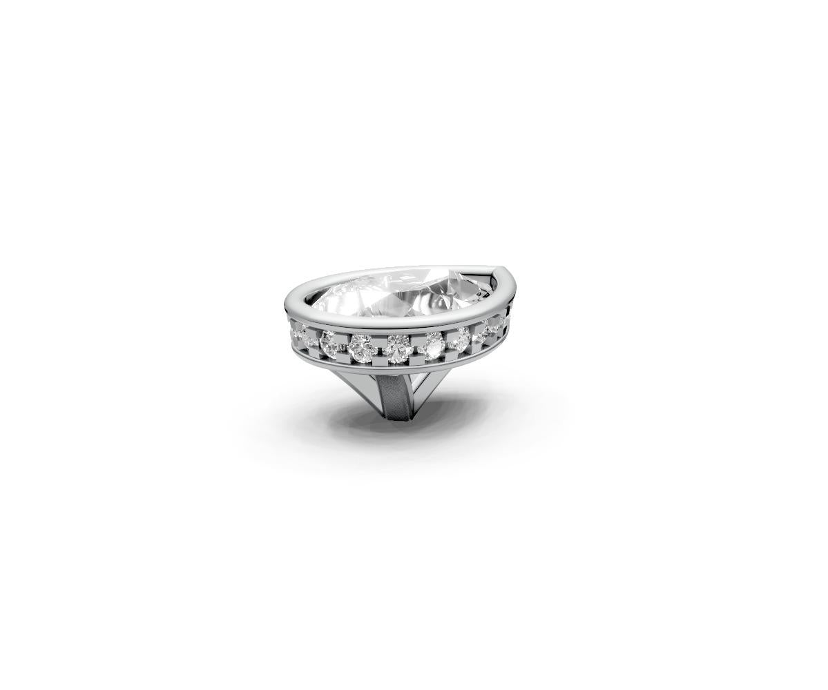 Pear 1ct Centre Setting with Hidden Halo