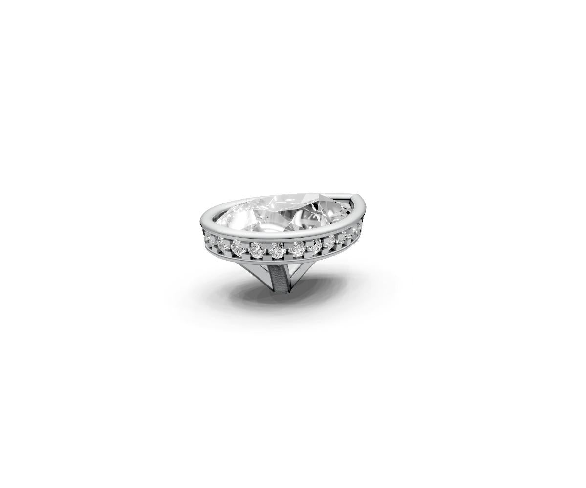 Pear 2ct Centre Setting with Hidden Halo
